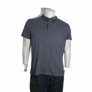 Alfani Mens Large Stretch Polo Short Sleeve Gray